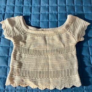 Charlotte Russe Cream Knit Crop Top